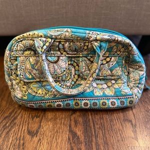 Vera Bradley Small Satchel Bowler Bag Lola Peacock Paisley Print Blue Green